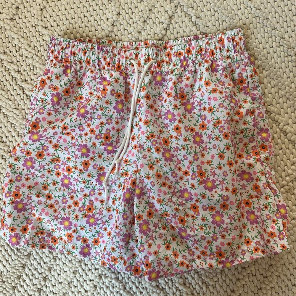 SHEIN Floral Athletic Shorts - Pink and Orange…Men’s Size Small